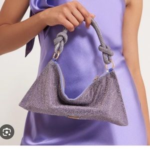 NWT Cult Gaia Hera Nano Rhinestone Crystal Knotted Bag in Amethyst